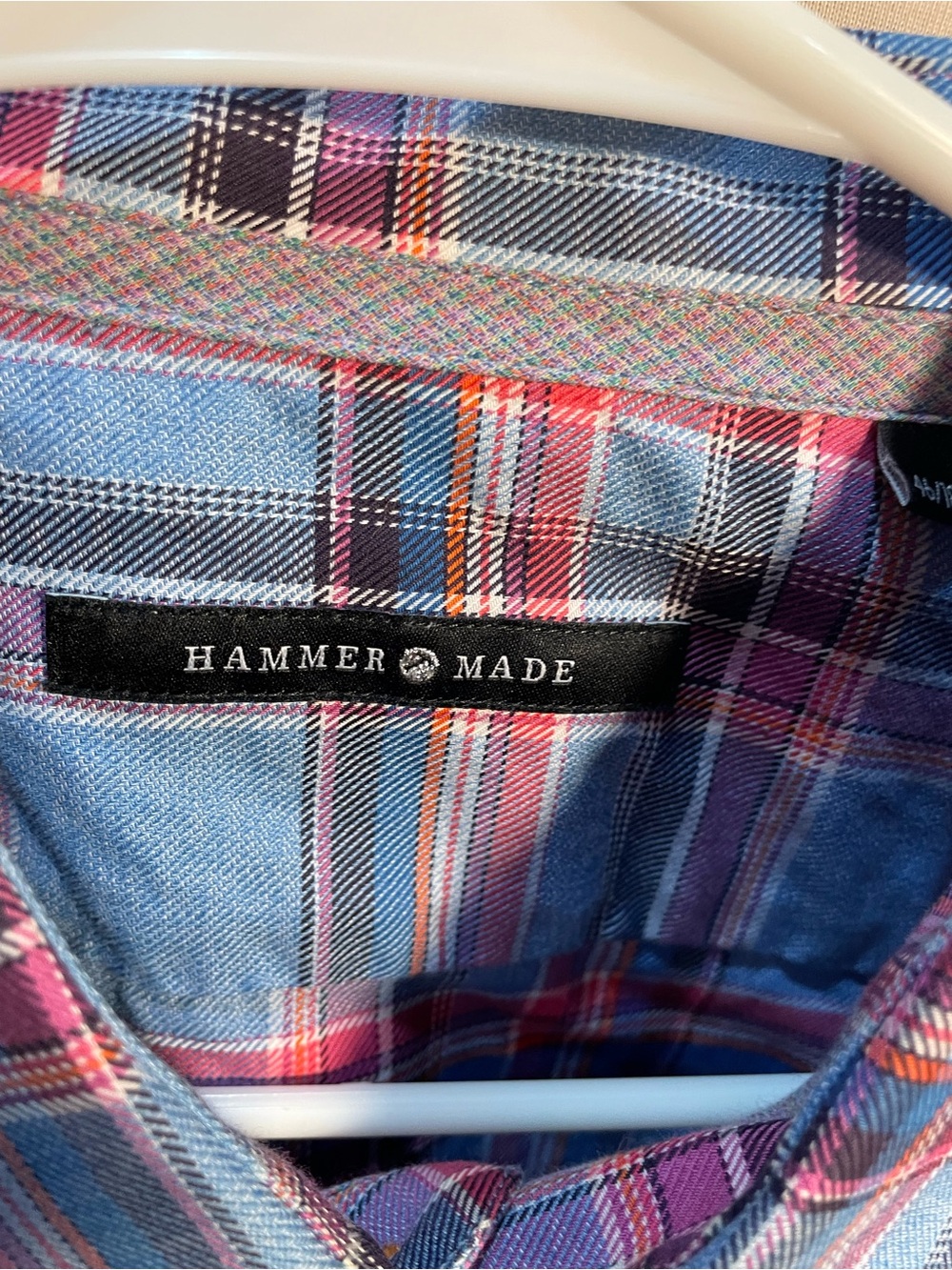 Hammer Made Men’s Blue & Pink Plaid Button-Down Shirt